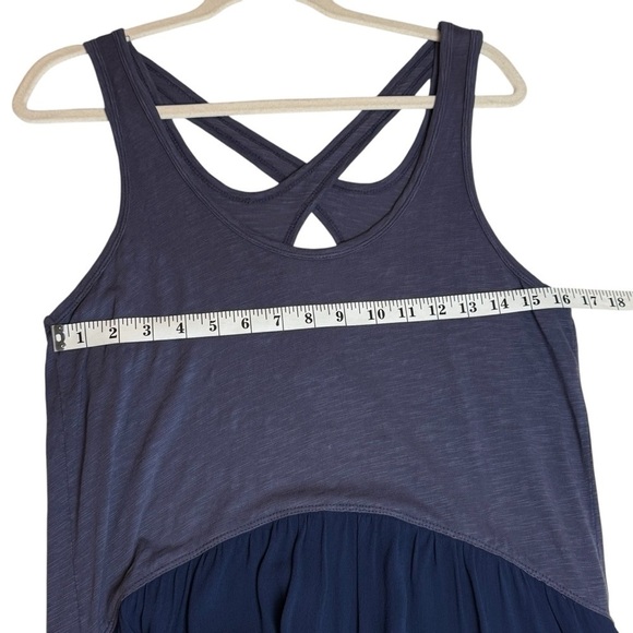 Anthropologie Tulipan Dress by Left of Center SZ S Cotton Rayon Periwinkle Hi Lo - Picture 7 of 9
